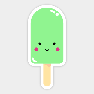 Green Kawaii Ice Pop Sticker